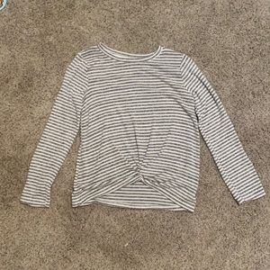 Target light sweater from cat and Jack with white and gray/black stripes